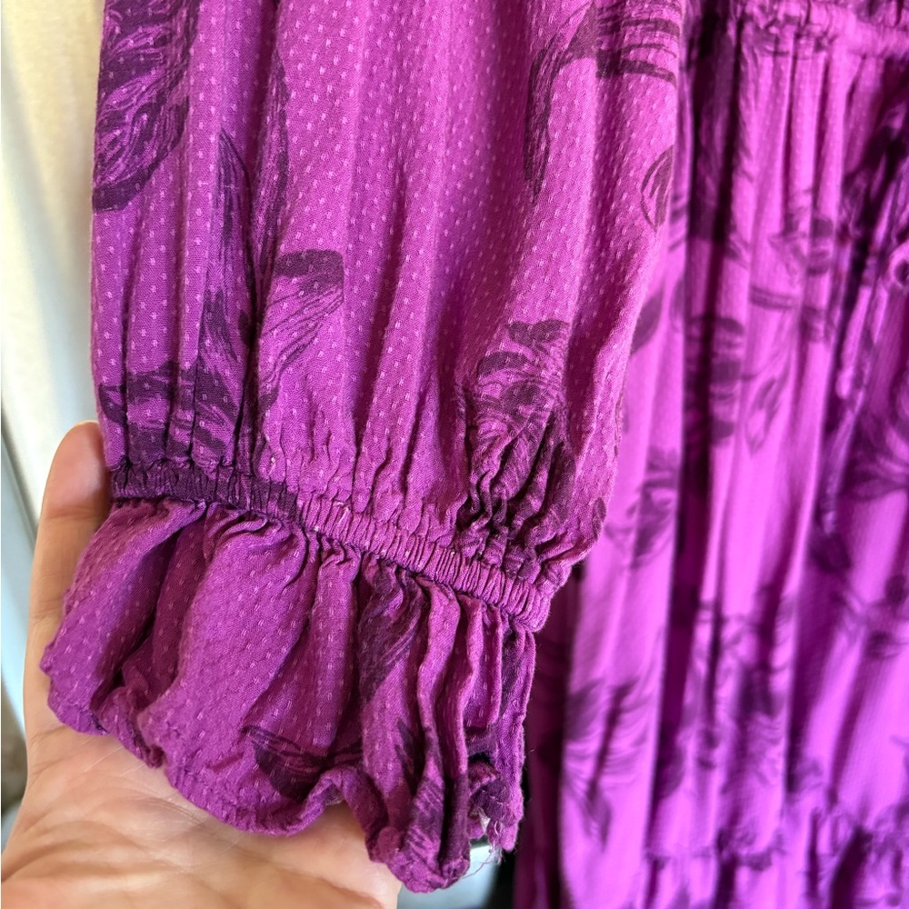 A New Day Elegant Purple Floral Women's Dress - Picture 7 of 11